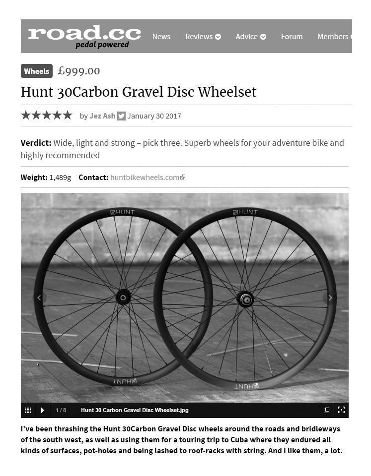 ROAD.CC REVIEW HUNT 30CARBON GRAVEL DISC WHEELS 