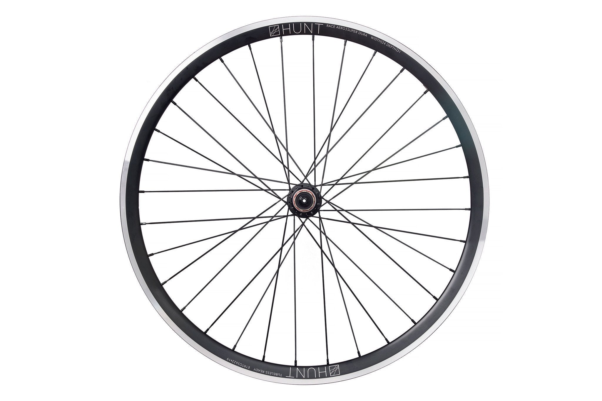 <h1>Rims</h1><i>The wheelset utilises our strongest rim material in the tried and tested profile from our Race Aero Wide wheels. We've added even more width (24mm external and 19 internal) and depth (31mm) for extra grip, comfort, low aero drag and low rolling resistance advantage. It's also important to note that widening the rim increases the air volume for any given tyre size thus creating better shock absorption which is especially useful for higher loading/more powerful riders.</i>