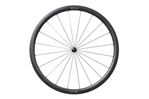 <h1>Rims</h1><i>A strong and seriously wide yet lightweight carbon rim, with an aero-rounded profile for excellent handling and speed. The extra friction Griptec brake-track provides excellent braking, on even the longest descents and in the wet. The rim dimensions are wide at 27mm (19mm internal) which creates a great tyre profile, resulting in excellent grip and lower rolling resistance.</i>